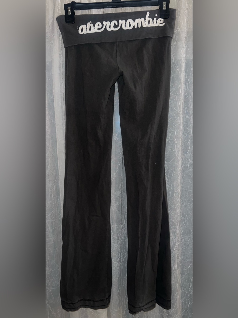 Abercrombie & Fitch Y2K Fold Over Flare Leggings size large logo moose